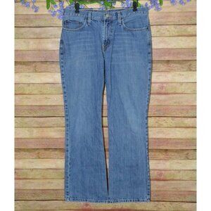Southern Stitch Ladies Straight Leg Embroidered Denim Blue Jeans Size 33 33R